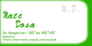 mate dosa business card